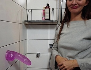 022820_fresh_new_brunette_model_daria_taking_a_big_pink_dildo_deepthroat_and_in_her_pussy