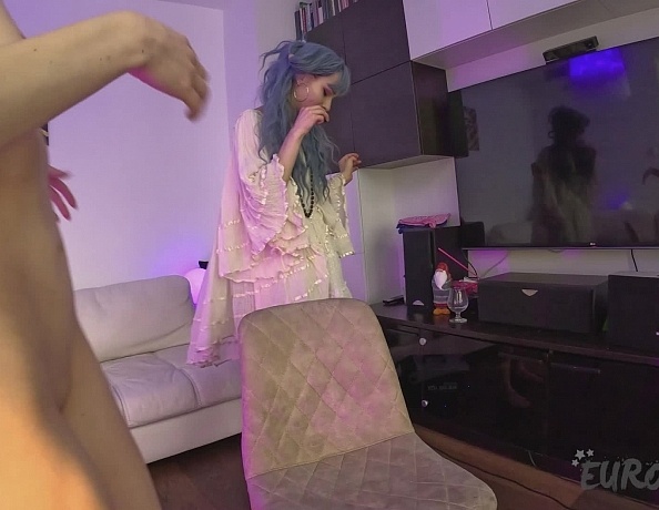 Poppy Gives Lily Angelic a Dancing Striptease Lapdance